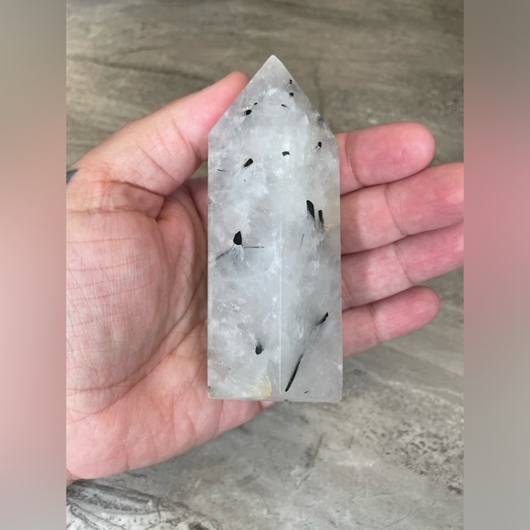 Tourmaline in Clear Quartz Crystal Tower - Picture 1 of 3